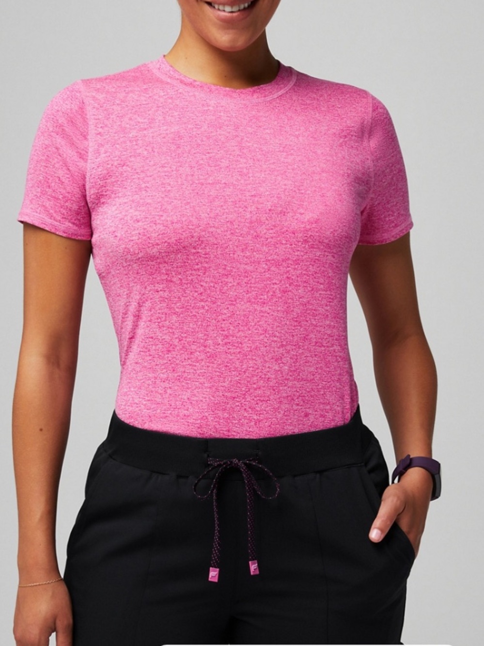Core Short-Sleeve Underscrub Top - Pink